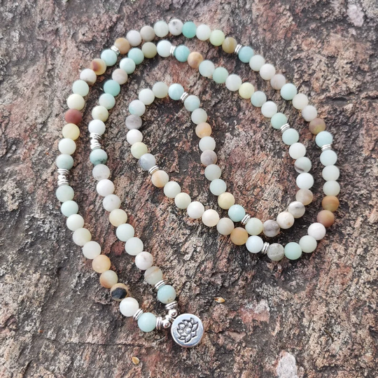 108 Bead Matte Amazonite Bracelet/Necklace Mala