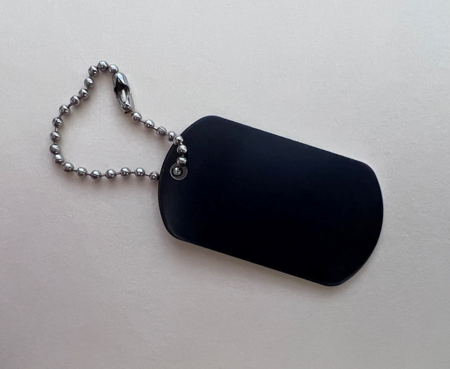 Dog Tag - Black Anodized Aluminum w/Chain