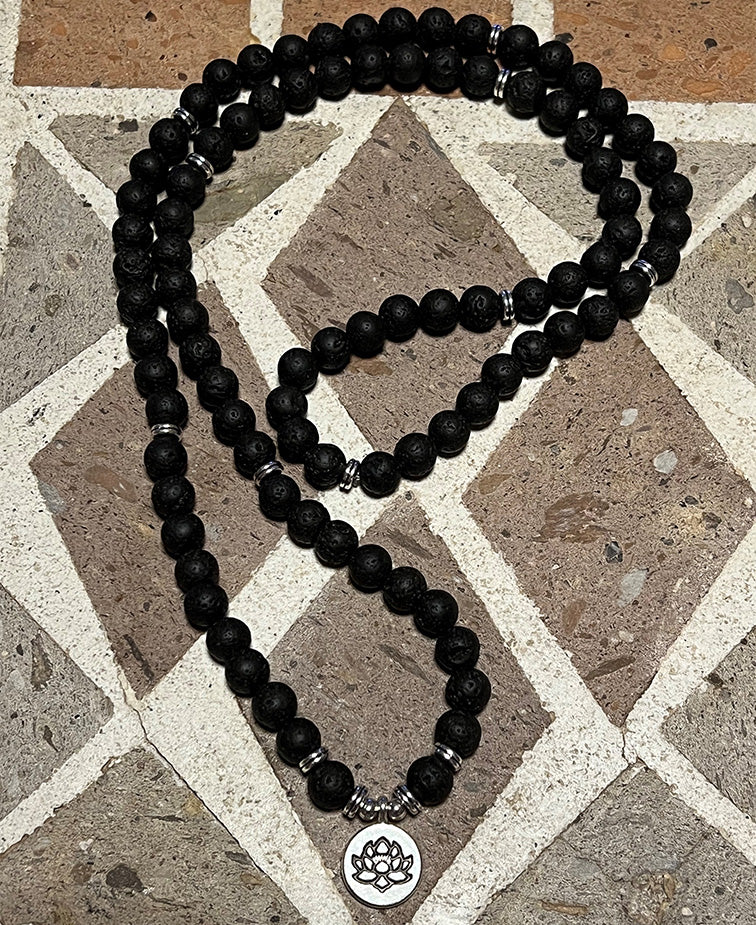 108 Bead Matte Lava Rock Bracelet/Necklace Mala